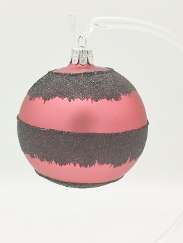 Bauble red with stripes